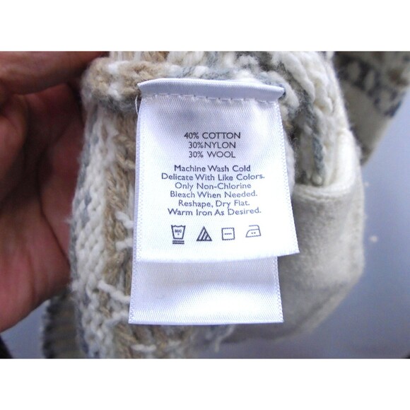 Eddie Bauer 'Grandpa' Tribal Knit Cardigan Women Size XL Wool Blend Front Pocket - Picture 10 of 10